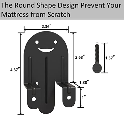 6-Piece Adjustable Metal Mattress Retainer Bar for Bed Frames, Black