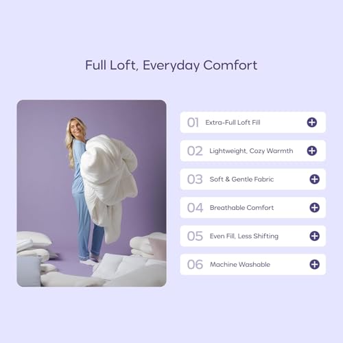 Extra Fluffy Down Alternative Comforter - All-Season Box Stitch Duvet Insert