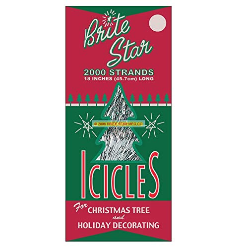 Brite Star 2000 Strands Icicles Silver Christmas Tinsel - 18in