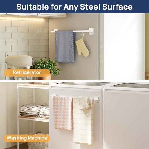 Magnetic Curtain Rod, No-Drill Adjustable Rod for Metal Doors, 16-28 inch