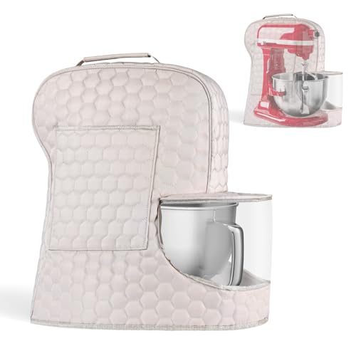 Stand Mixer Dust Cover with Storage Pockets for 6-8 Quart Bowl Lift Models