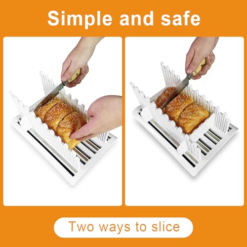 Adjustable Bread Slicer Guide with Crumb Tray for Homemade Loaves