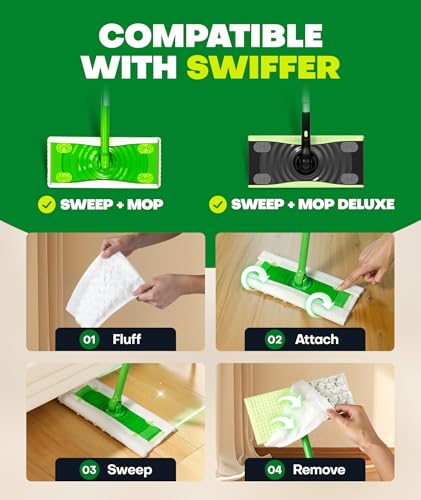 Heavy Duty Dry Sweeping Cloth Refills (60 Pack) - Disposable Floor Mop Pads