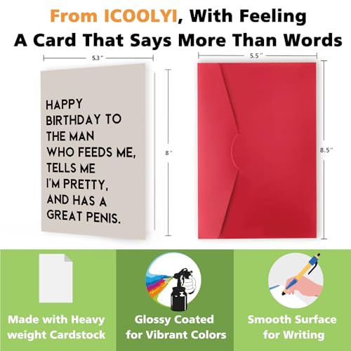 Funny Birthday Card for Husband or Boyfriend - Cheeky Romantic Love Card