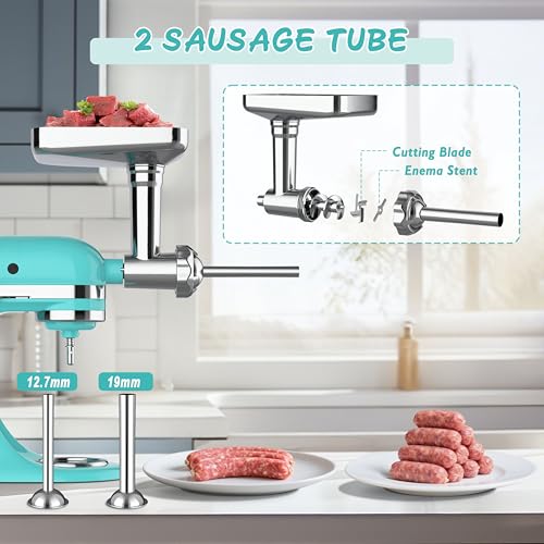 16-Piece Metal Meat Grinder Attachment Set for Stand Mixers