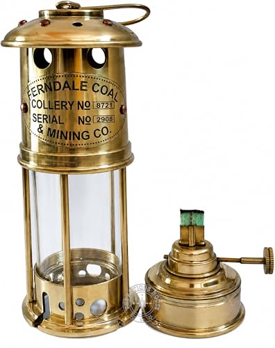 Solid Brass 7" Miner Lamp Antique Nautical Ship Boat Oil Lantern