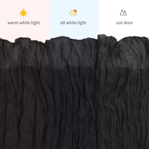3 Pack Black Cheesecloth Table Runner, 17 x 108 Inch Semi-Sheer Boho Decor