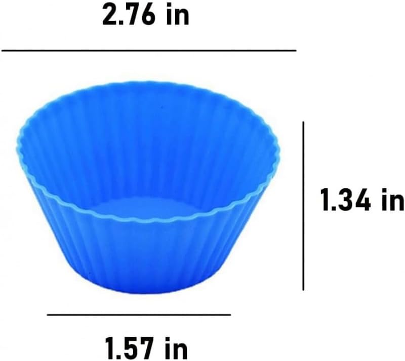 Skiennix Silicone Baking Cups - Reusable Non-Stick Cupcake Liners | 12 Piece Set