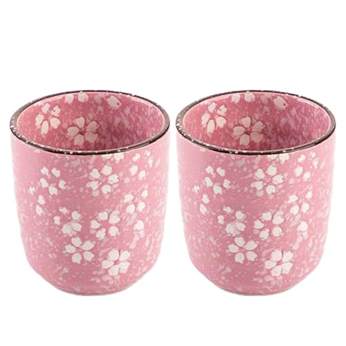 Kopida 2-Pack Cherry Blossom Teacups 6.8 oz Ceramic Coffee Mug Set