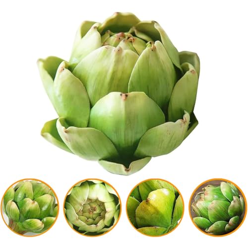 Large Artificial Artichoke Set - 3 Pack Realistic Fake Vegetables for Decor