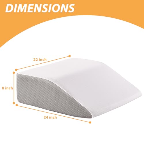 Leg Elevation Wedge Pillow for Swelling & Pain Relief, 8in