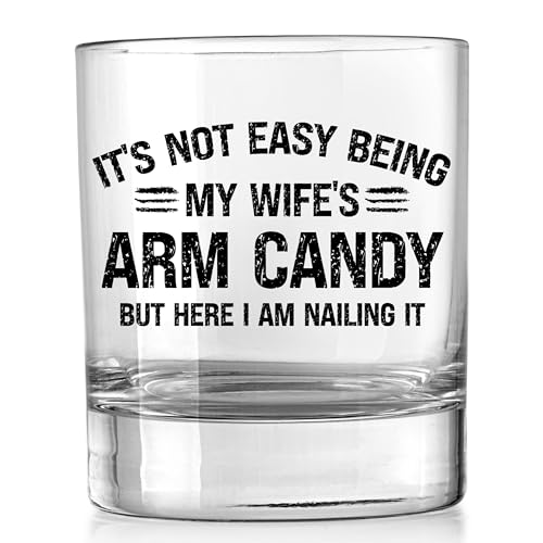 Funny Husband Whiskey Glass - Unique Bourbon Gifts for Men - Anniversary & Birthday Present from Wife