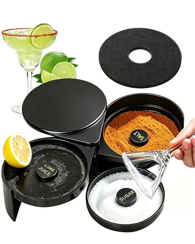 MONKKINO 3-Tier Cocktail Salt Rimmer Set | Bar Accessories for Drinks
