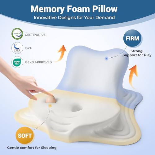 Ergonomic Memory Foam Reading Pillow for Back & Neck Support