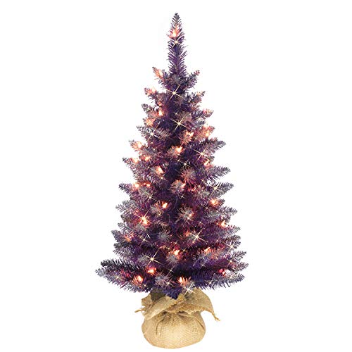 Puleo International 3' Purple Pre-Lit Christmas Tree with 50 Lights