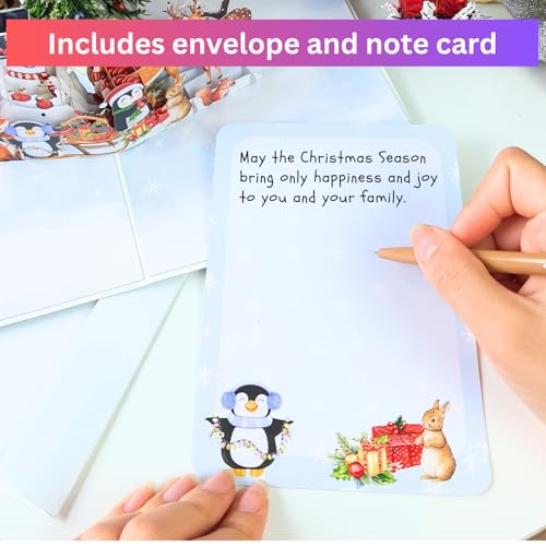 HEARTAGS 3D Pop Up Christmas Card - Snowman Holiday Greeting Card