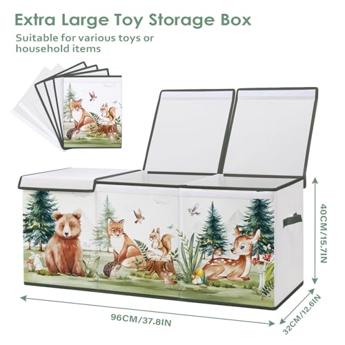 Large Collapsible Toy Chest with Flip Lid - Sturdy Oxford Storage Organizer