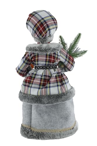 Windy Hill 16-Inch Mrs. Claus Tartan Plaid Holiday Decor Figurine