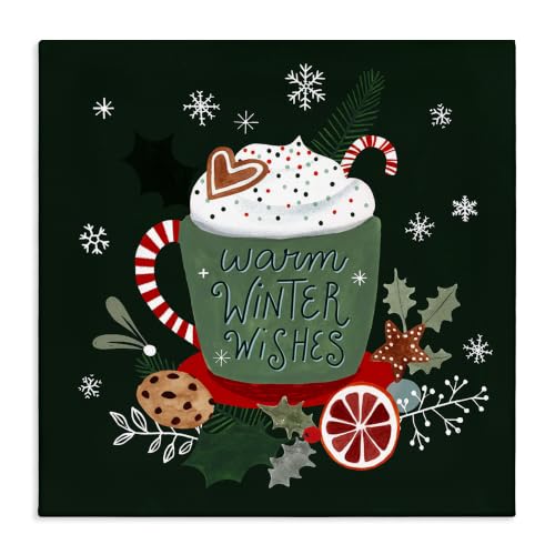 Winter Wishes Mug Christmas Holiday Wall Art - 30 x 30 Inch Canvas, Stupell Industries