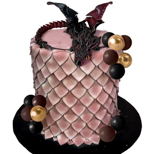 3D Dragon Cake Topper Set with Decorative Cake Balls for Birthday Parties