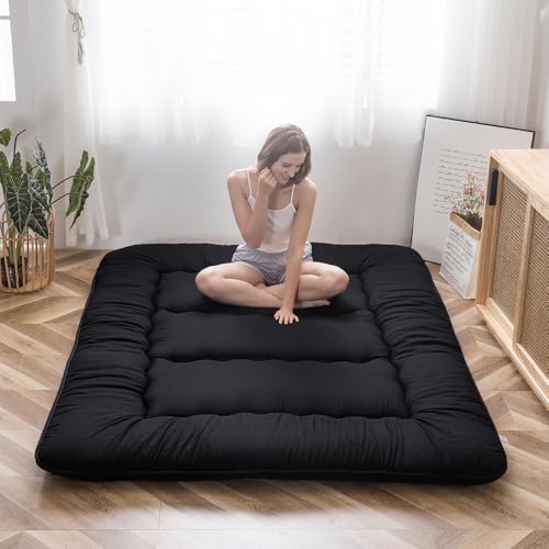 Japanese Floor Mattress 4" Thick Full Size Foldable Futon Roll-Up Sleeping Mat