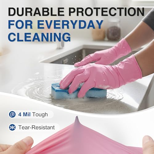 Pink Nitrile Exam Gloves - 4 Mil Powder-Free & Latex-Free Disposable