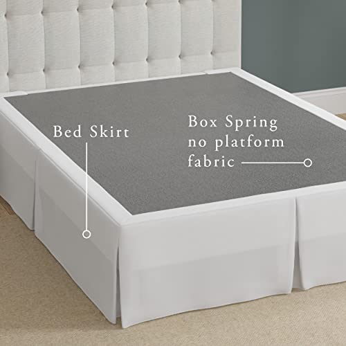 Easy-On Wrap Around Bed Skirt - 14 Inch Drop, Split Corners, Queen (White)