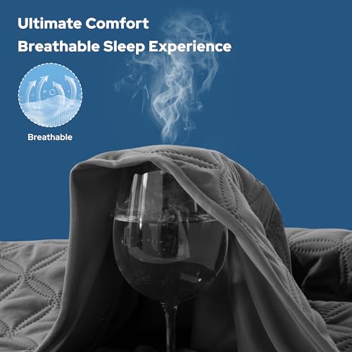 BEDLORE Waterproof Queen Mattress Protector, Soft Noiseless Breathable Bed Cover