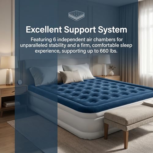 Queen Air Mattress with Built-In Pump - 16 Inch Raised Inflatable Bed
