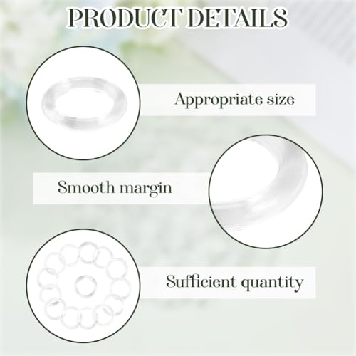 100 Pcs 1/2-Inch Clear Roman Curtain Rings with Lift Cord for Window Blinds
