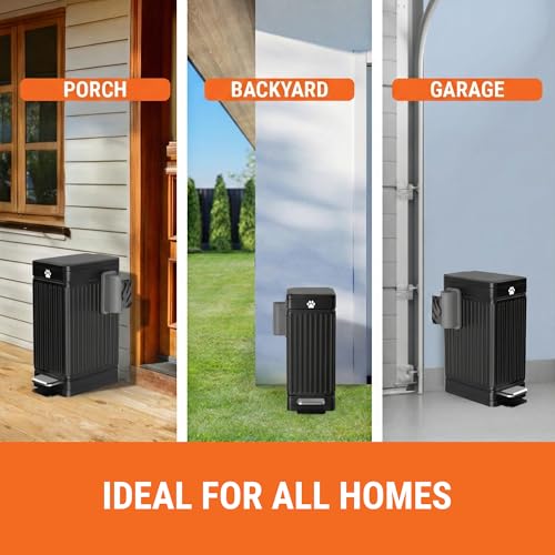 Outdoor Dog Poop Trash Can 3.2 Gal Metal Waste Bin with Lid and Pedal