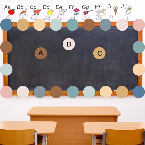 Round Boho Paper Cutouts 90 pcs for Bulletin Boards Classroom Decorations - Includes Glue Points