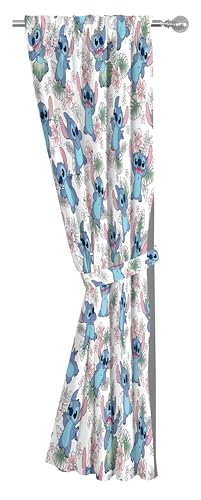 Lilo & Stitch Window Curtains for Kids Bedroom - 4-Piece Drape Set, 42" W x 63" L