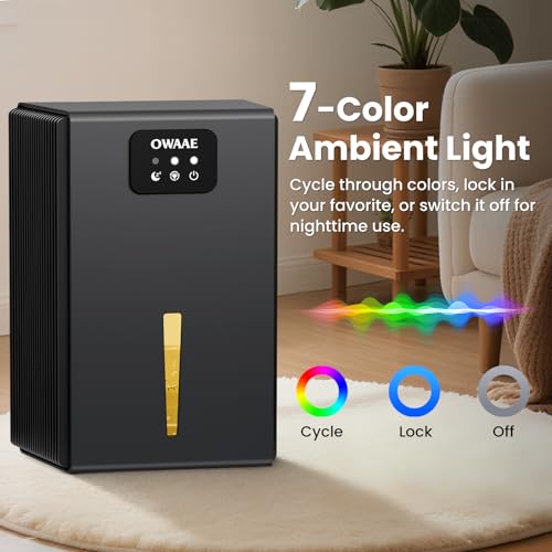 Home Dehumidifier with 95oz Water Tank and Sleep Mode, Grey