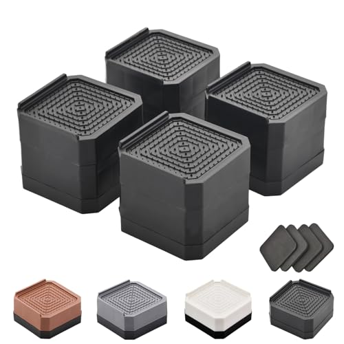 Heavy-Duty Adjustable Bed Risers - 4 Pack Stackable Furniture Risers, 4000 lbs