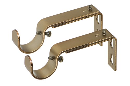 Adjustable Curtain Rod Brackets, Warm Gold Finish - Set of 2