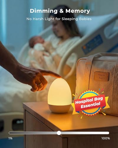 Rechargeable Baby Night Light - Dimmable Touch Control Nursery Egg Light