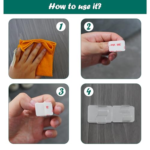 30pcs Heavy Duty Outdoor String Light Clips - Waterproof Adhesive Hooks