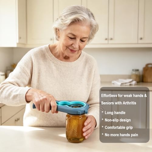 6-in-1 Jar Opener & Bottle Opener for Seniors with Arthritis & Weak Hands