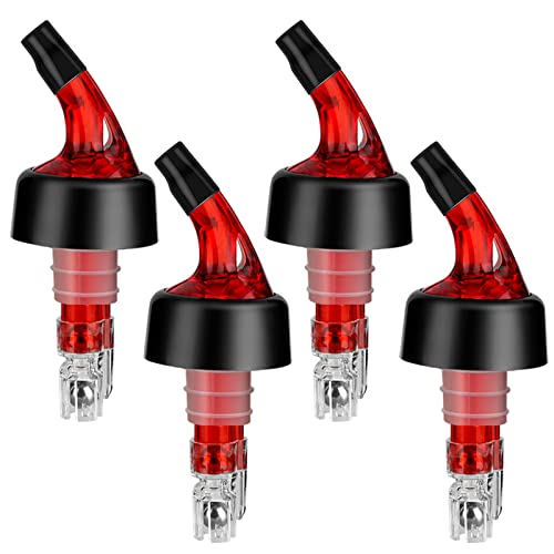 NFFIBDH 4 Pack Automatic 1.5oz Spirit Pourer with Dust Caps for Wine & Cocktails