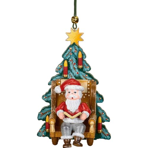 German Handcrafted Santa Christmas Tree Ornament - 10cm Holiday Decoration