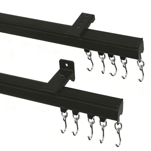 Adjustable Aluminum Ceiling Curtain Track Set, Wall Mount Rail System