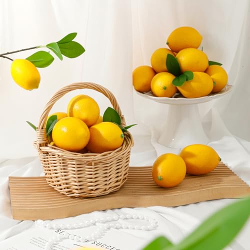12 Pcs Ultra-Realistic Artificial Lemons for Home Decor