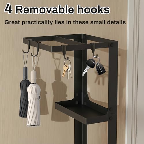 20-Inch Metal Umbrella Stand for Entryway with Drip Tray and Shelf