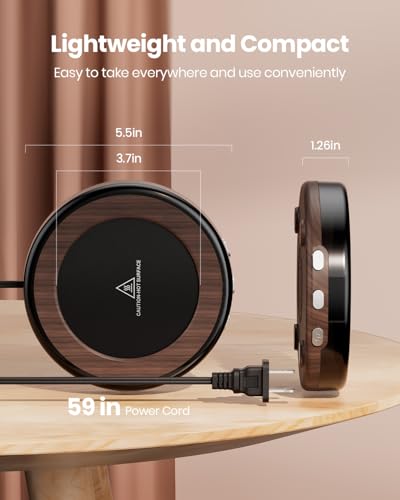 Gaiatop Wooden Coffee Mug Warmer Desk Beverage Heater with 3 Temp Settings