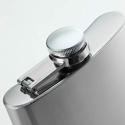 8oz Stainless Steel Flask with Funnel Set - Discreet, Leakproof, Portable Drinking Bottle