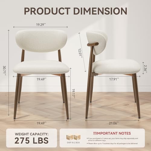 Modern Upholstered Dining Chairs with Metal Legs, Set of 4, Beige