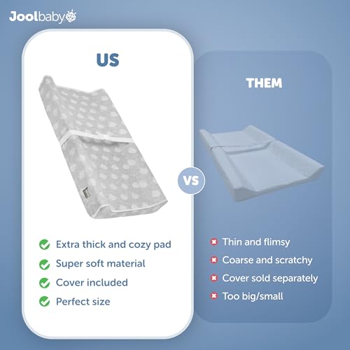 Contoured Changing Pad with Washable Cover and Safety Strap Gray