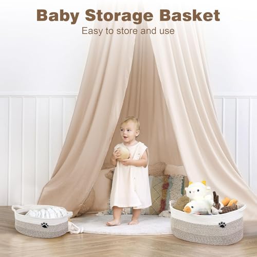 Woven Cotton Rope Dog Toy Basket and Storage Bin 30L