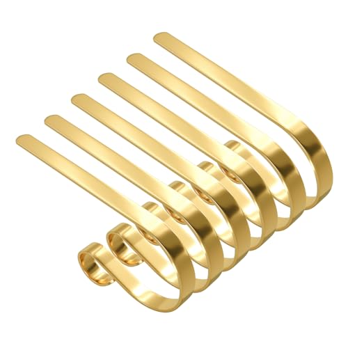 6-Pack Adjustable Christmas Stocking Holders for Mantel - Zinc Alloy